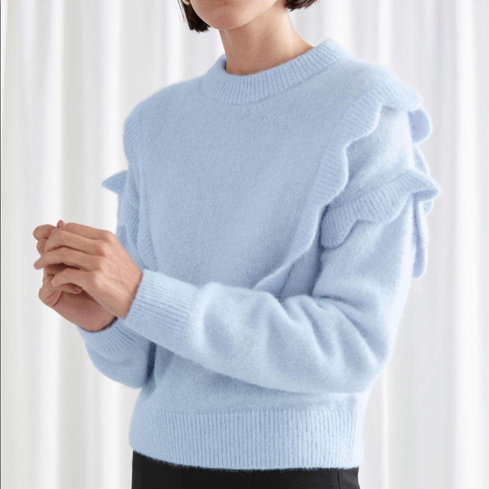 & Other Stories Scallop Trim Sweater S